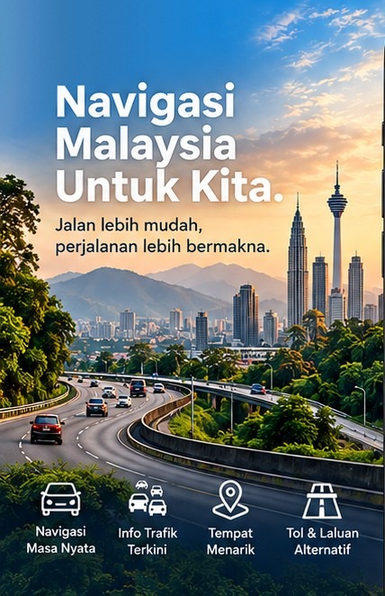 Navigasi Malaysia untuk kita: lebuh raya dan bandar Kuala Lumpur waktu senja